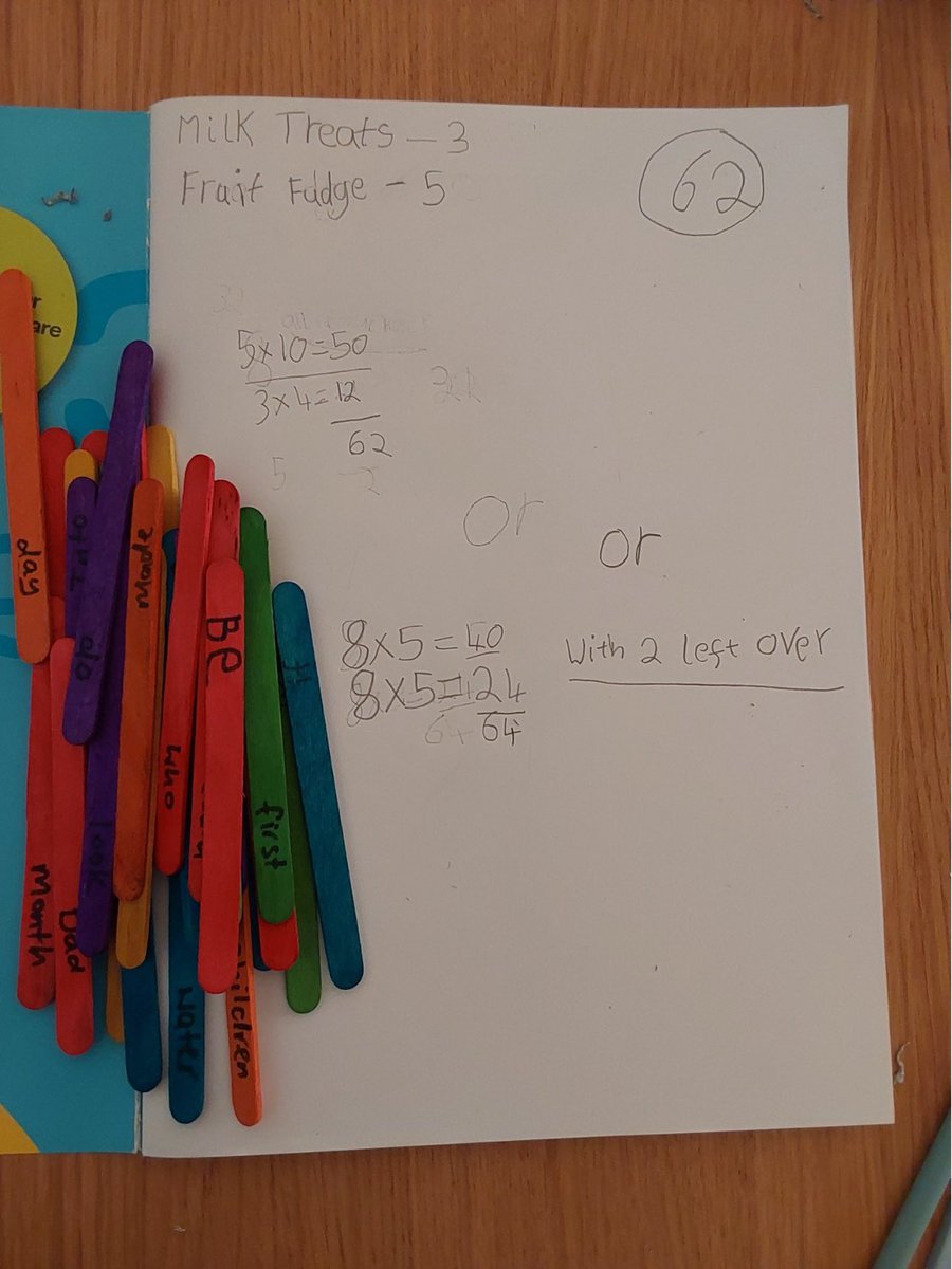 FordbankPS's tweet photo. P3 making great use of the family homework challenges from @Nat_Numeracy this week! #numeracy #parentalengagement #familychallenges ➕➖➗✖️ 🍫 https://t.co/D8GldtB1mH