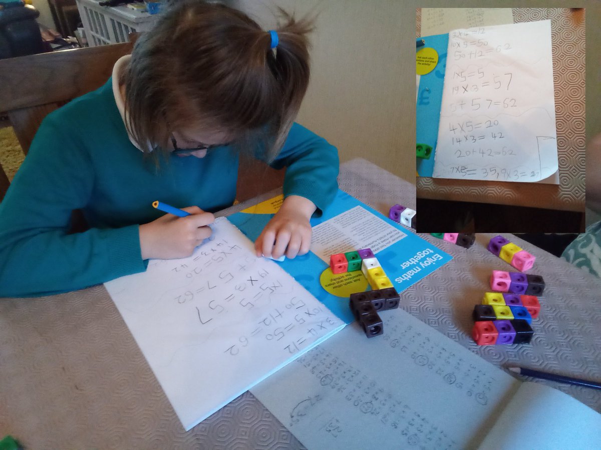 FordbankPS's tweet photo. P3 making great use of the family homework challenges from @Nat_Numeracy this week! #numeracy #parentalengagement #familychallenges ➕➖➗✖️ 🍫 https://t.co/D8GldtB1mH