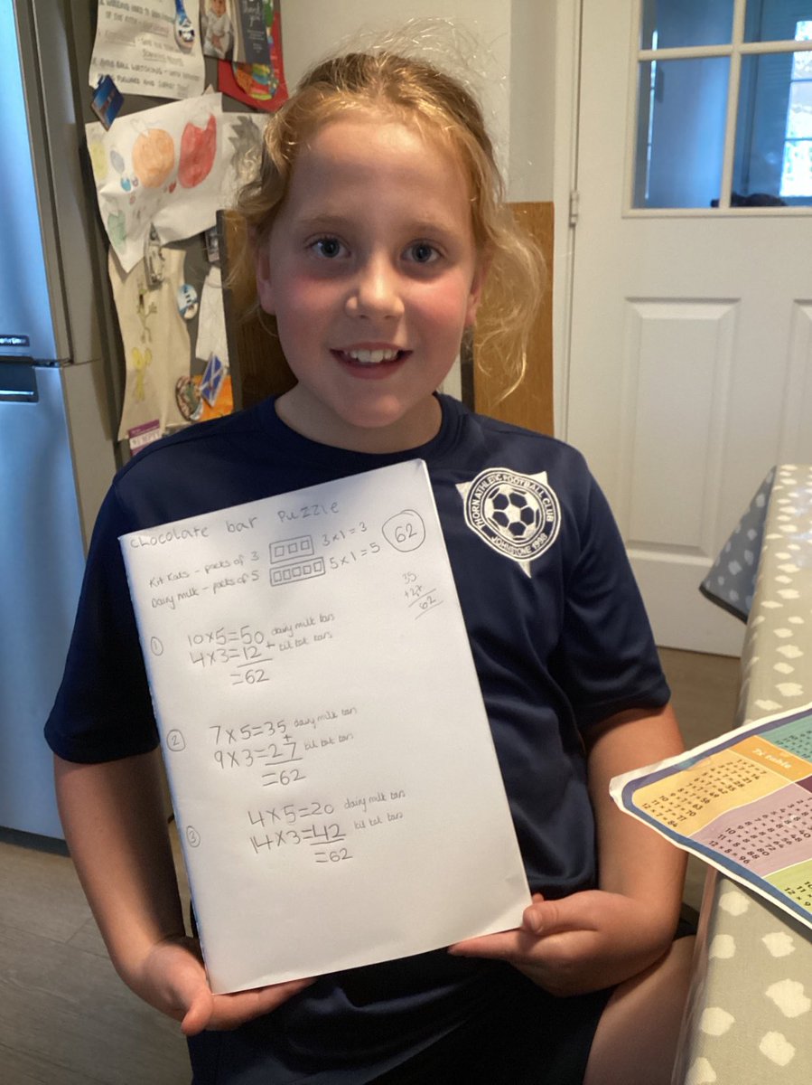 FordbankPS's tweet photo. P3 making great use of the family homework challenges from @Nat_Numeracy this week! #numeracy #parentalengagement #familychallenges ➕➖➗✖️ 🍫 https://t.co/D8GldtB1mH