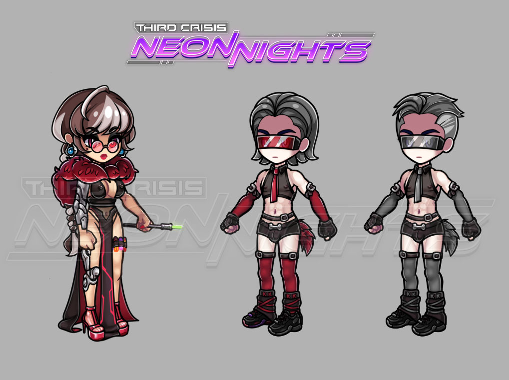 ainelovia's tweet photo. cool boss Klaudia and her gang.

#drawing #gameart #neonnights https://t.co/k3T4OfqfY2