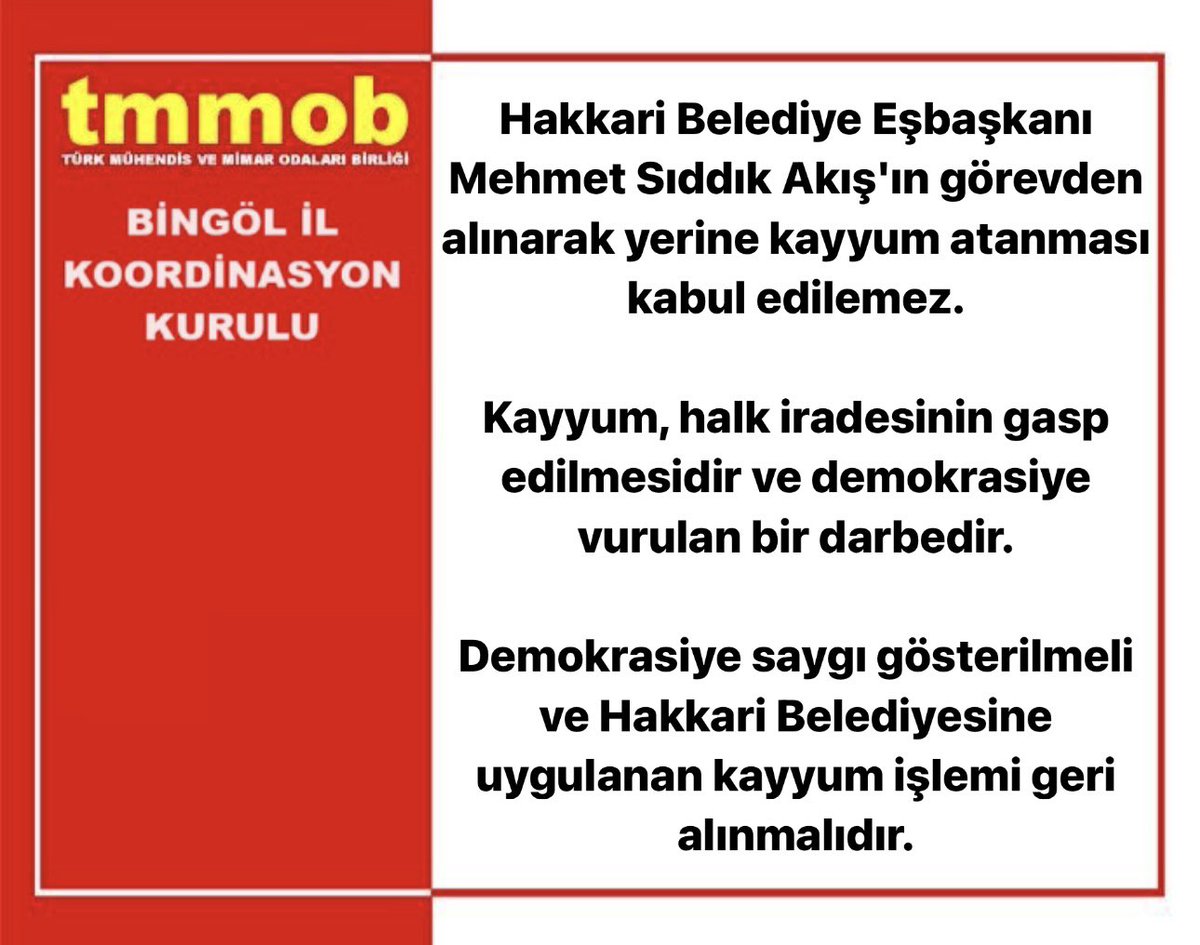 TMMOB Bingöl İKK (@tmmob12ikk) on Twitter photo 