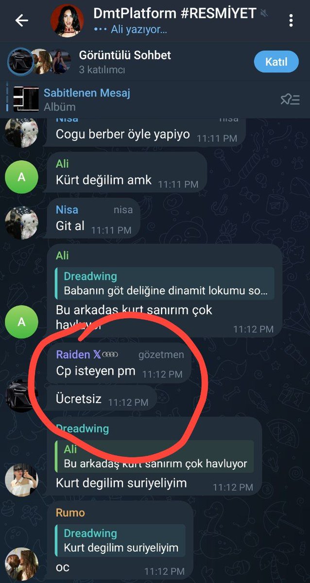HumalessTg's tweet photo. Telegramin önünde gelen sohbet sunucusundan olan " dmtplatform"un grubunda yaşanan rezillikler... Allaha dine milli değerlere küfür ediyor yetkililer. Lütfen bu grubu şikayet edelim herkes şunlara haddini bildirsin. https://t.co/oETPy1oqqc

#c31k #gundem #Euro2024 https://t.co/LmxRXJQl5i