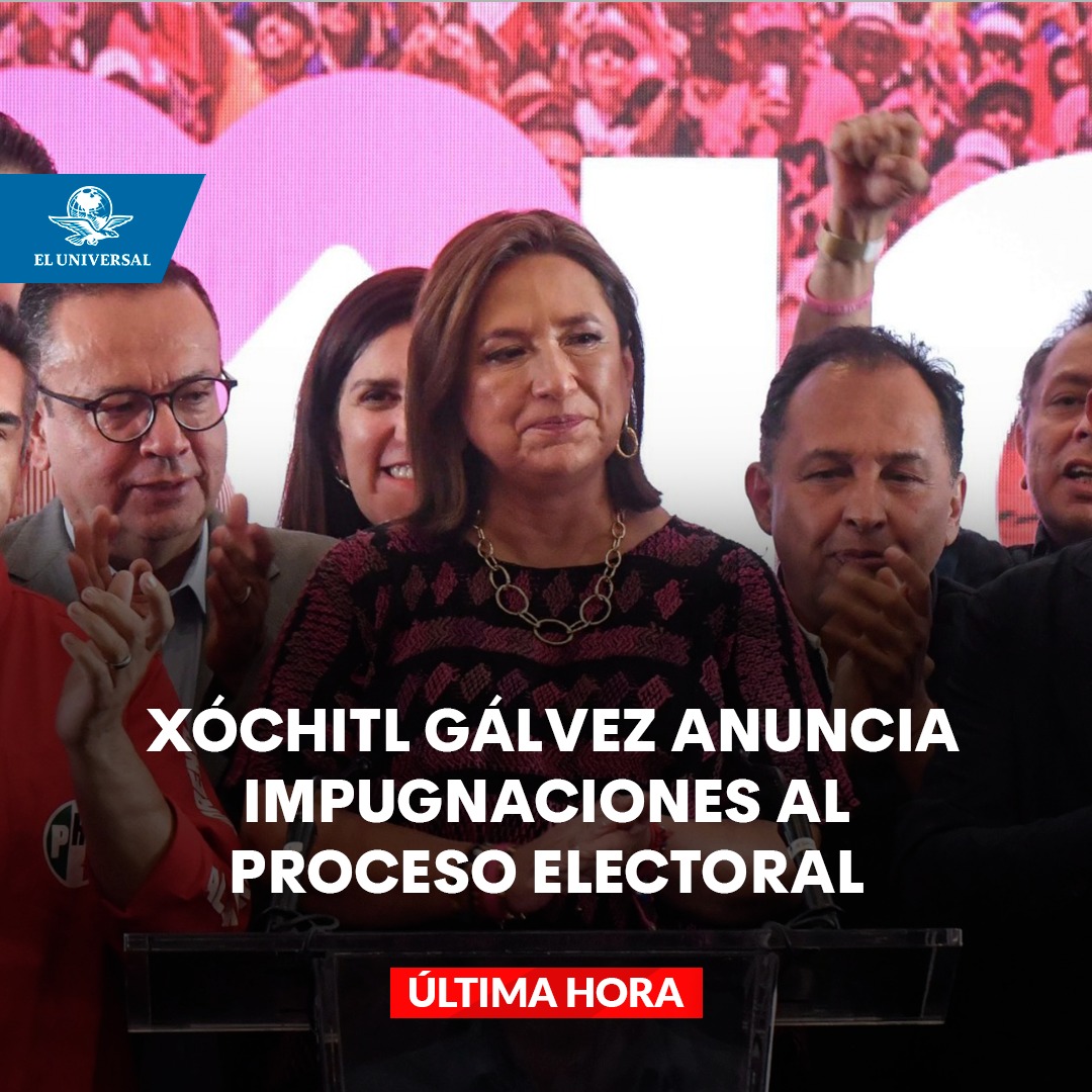 El_Universal_Mx's tweet photo. Xóchitl Gálvez advirtió que “esto no termina aquí”, y anunció impugnaciones al denunciar presencia del crimen organizado https://t.co/YMxt2DyItx https://t.co/rDwjQgDZKi