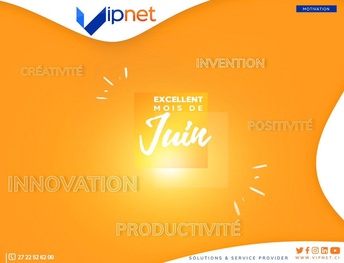 VIPNET_CI's tweet image. Hello #JUIN... Nous vous souhaitons de passer un excellent mois.
Ne baissez surtout pas vos objectifs; soyez bien au contraire, plus productifs comme jamais. 😎
#VIPNETGroup
#Telco
#Happymonth