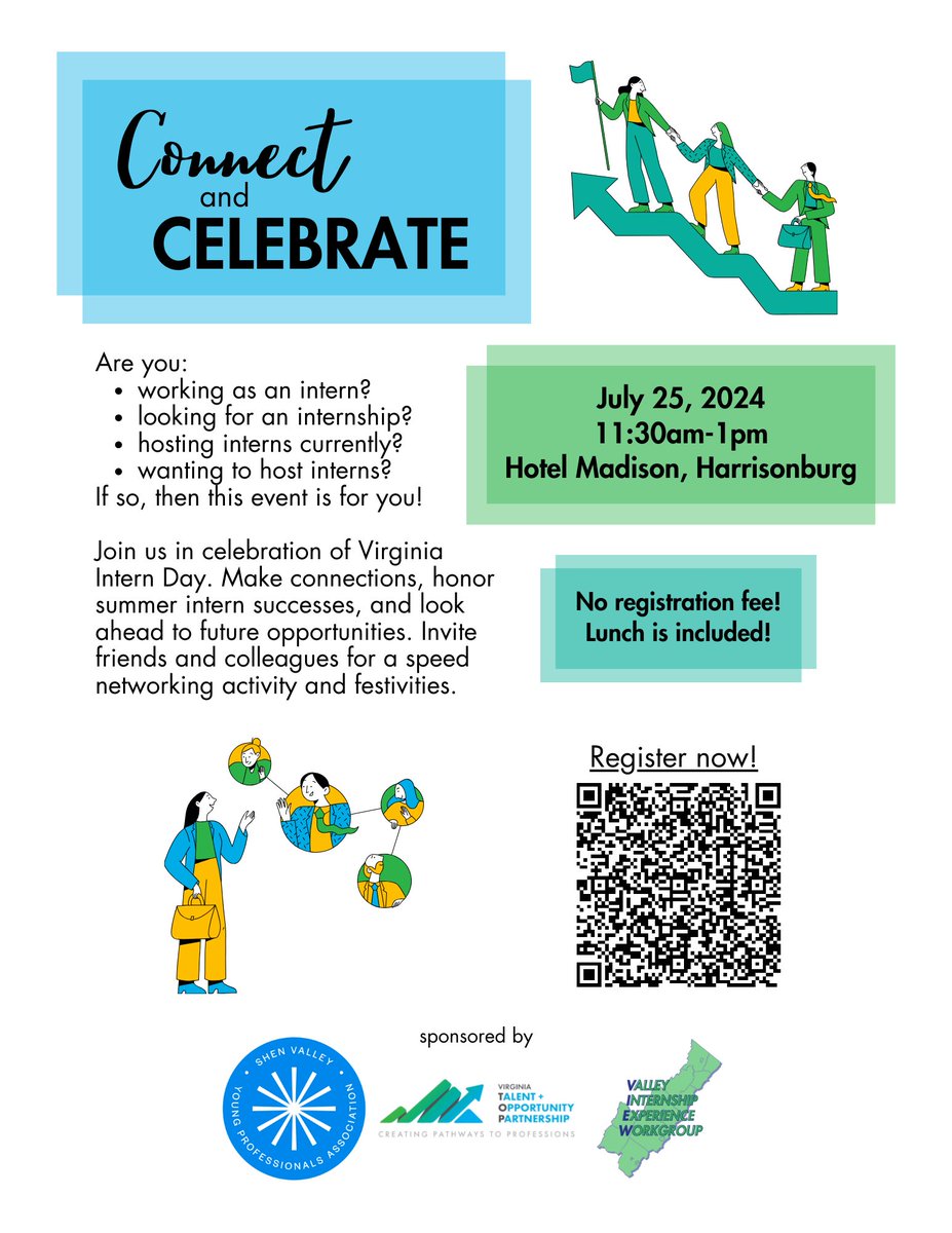 Registration is now open for our Virginia Intern Day: Connect and Celebrate event, hosted by the Virginia Internship Experience Workgroup and <a href="/JMU/">JMU</a>'s Office of Economic and Community Engagement. Register here before July 18th: eventbrite.com/e/connect-and-… 1/2