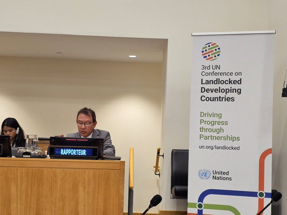 ParaguayONU's tweet photo. El día de hoy se realizó la segunda sesión del Comité Preparatorio para la Tercera Conferencia de la ONU sobre los Países en Desarrolo Sin Litoraln, en donde se adoptó por consenso el nuevo Programa de Acción de 10 años para los PDSL (2024-2034). https://t.co/yA86FdnkHv