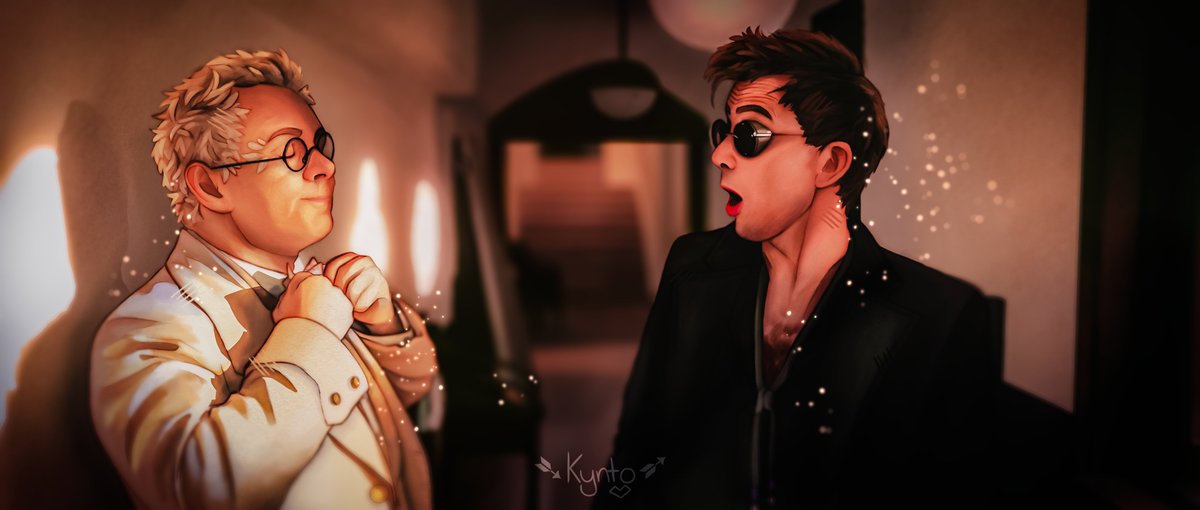 Super excited to share my frames! (2nd frame is a wonderful collab with <a href="/zoinksart/">Zoinks</a>)
#EveryFrameAgainstTheWall #GoodOmens #GoodOmensFanArt
