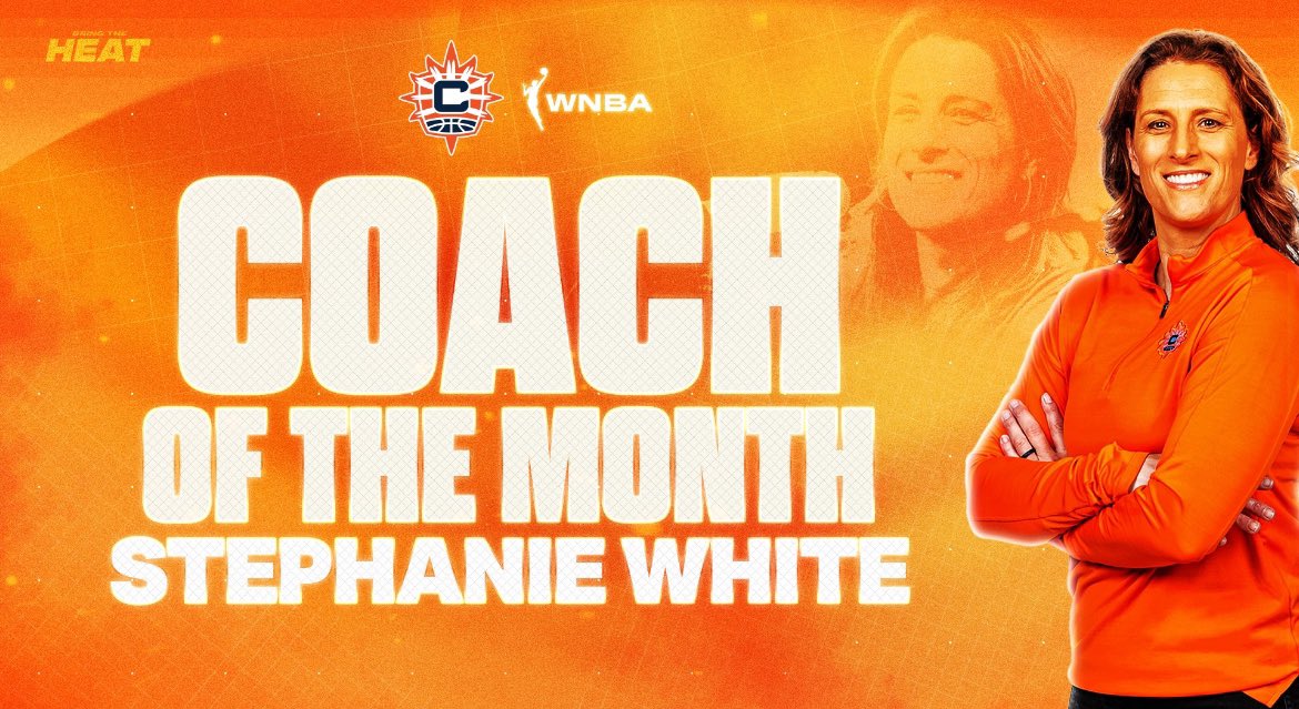 SunLeadSM's tweet photo. Alyssa Thomas and Stephanie White sweep the Player of the Month and Coach of the Month awards 🔥 #WNBA #CTSun https://t.co/HgQQs5eiEU