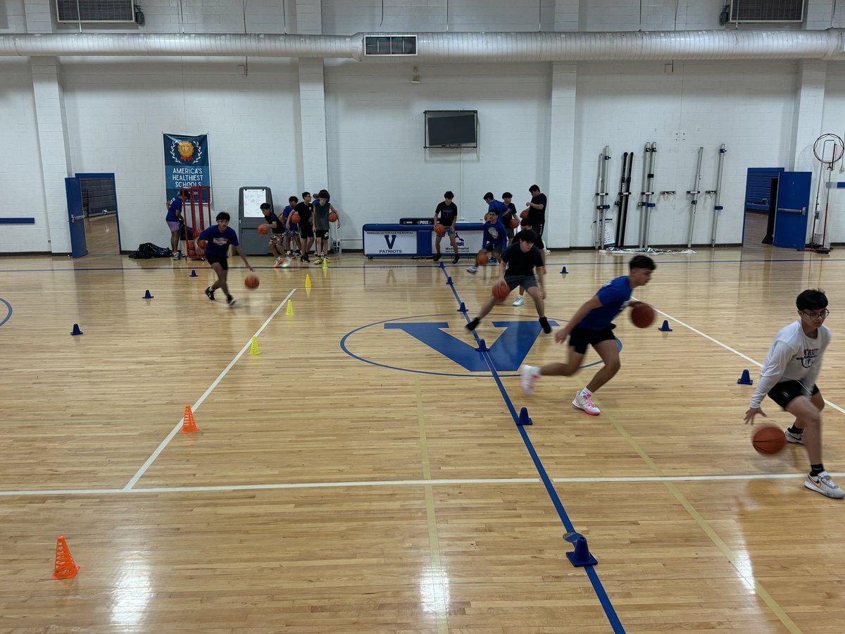 Patriot basketball first day of skill development! Guys know what our goal is this year and they are working to make it happen!!! #PatriotBasketball #Family