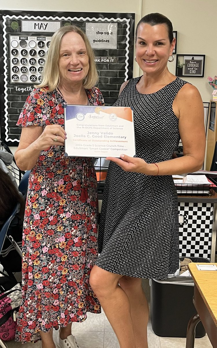 MEtweedy's tweet photo. On behalf of EduSmart &amp; the Dept. of Science congrats to the Gr. 5 2024 “Smart Cookie” Competition Champions Joella C. Good Elementary for the North Region! @EduSmartScience @MDCPSSci @MDCPSNorth @JCG_Eagles @AileenVega123 @NestorEMarcia https://t.co/DlCQBvs1uB