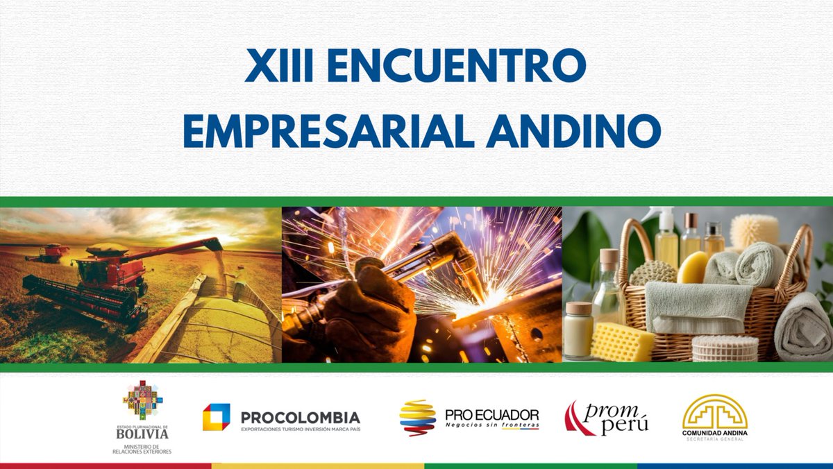 Nota de Prensa | Bolivia será parte del “XIII Encuentro Empresarial Andino 2024”
🔗 cancilleria.gob.bo/mre/2024/06/03…

#DiplomaciaDeLosPueblos
#PorLaVida
#UnidosRumboAlBicentenario