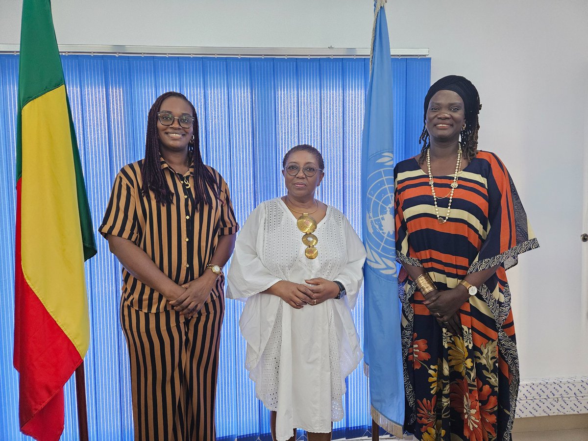 UNBenin's tweet photo. @aminatousar a reçu ce jour Me Huguette Gnacadja &amp; @DjinouFlore Pdt &amp; SE @INFBenin. Des échanges sur l'appui de @UNBenin pour la mobilisation des ressources pour la mise en œuvre des défis liés à la protection, défense des filles &amp; des femmes pour cas de viol, harcèlement sexuel. https://t.co/rctJDEdDRf