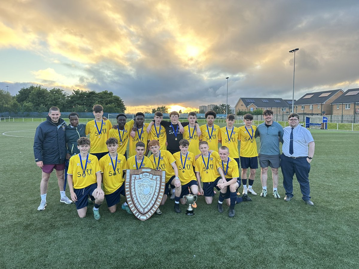 Well done to the U16 football team who secured a historic <a href="/GSFAfootball/">Glasgow Schools' FA</a> league and cup double following a 1-0 victory versus our friends <a href="/BannermanHigh/">BannermanHigh School</a> It was a highly competitive match and tight until the final whistle. Well done to the coaches too 🏆🏆