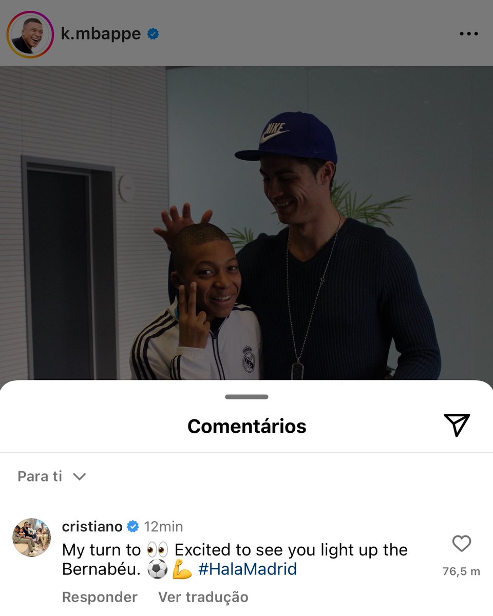 Ronaldo deixou uma mensagem a Mbappé 🤍