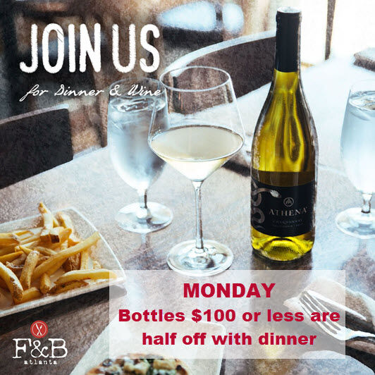 fandbatl's tweet image. Craving something delicious after work? 🍹 Swing by for a cocktail and try our new bar menu! How about staying for dinner? Enjoy half-priced wine bottles 🍷 with your meal tonight. F&amp;amp;B is your go-to spot, anytime! #AfterWorkChill #WineNight #DeliciousDinners