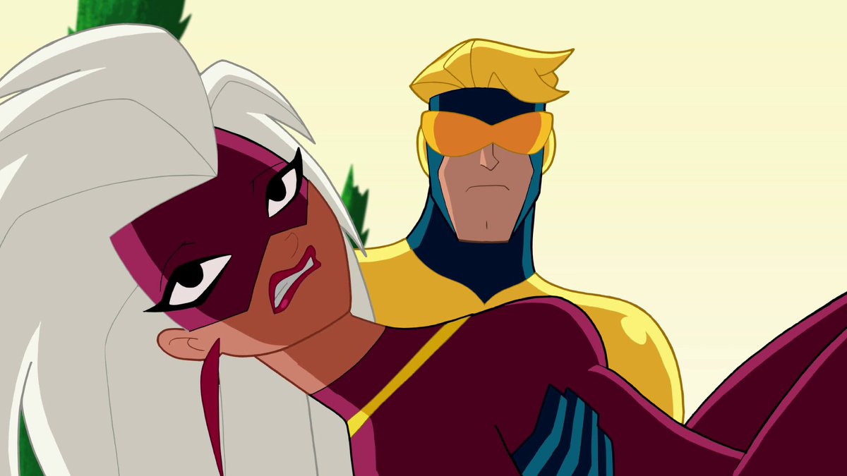 worldsfinest's tweet photo. The Justice League Action series finale episode, "She Wore Red Velvet," debuted this day (Jun. 3) in 2018. Written by Tim Sheridan and directed by Doug Murphy, Booster Gold nabs the spotlight in this final outing for this overlooked DC Comics cartoon gem! #JusticeLeague #JLAction https://t.co/ttIti9acm1