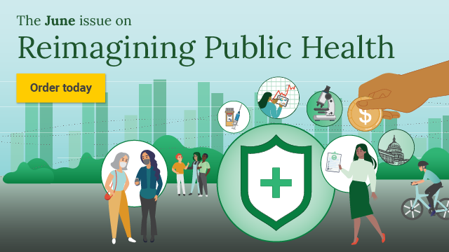 Health_Affairs's tweet photo. JUST RELEASED: The June 2024 issue of Health Affairs on Reimagining Public Health
Read the issue introduction from Editor in Chief, Alan Weil: https://t.co/0Mhkts8Uru https://t.co/JQ4lRVQKcZ