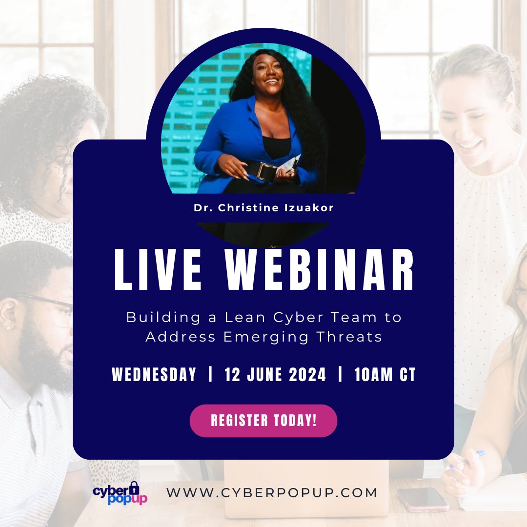 Join our next webinar on best practices for building a lean and mighty cybersecurity team to address the latest emerging cyber threats in 2024! 

Register here: hubs.li/Q02zlhzf0