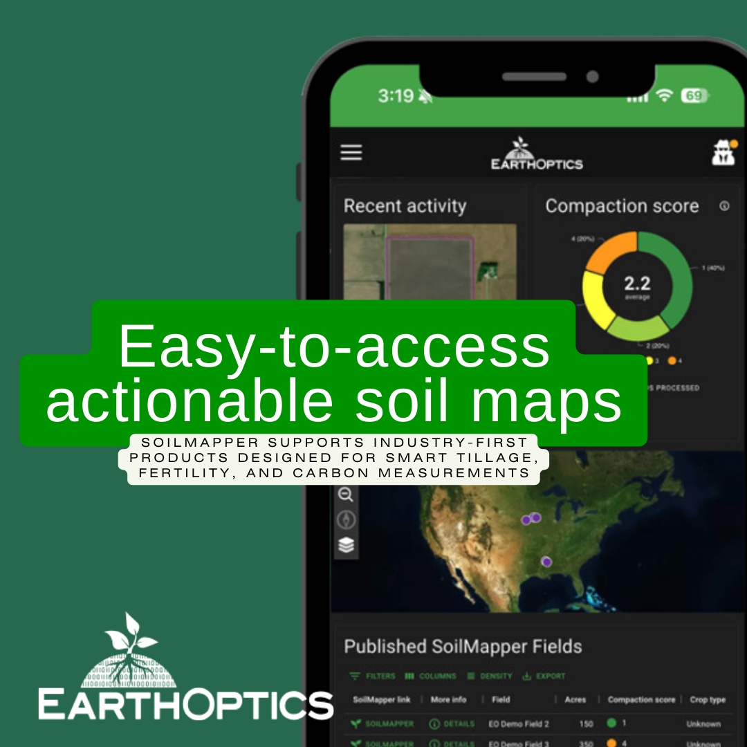 EarthOptics's tweet photo. 📊 SoilMapper™ captures comprehensive soil data with accuracy and efficiency, reducing the need for extensive soil sampling.
Understand your soil better and optimize its health. 🌾
#SoilData #SoilMapper #EarthOptics https://t.co/48fpuxqu71