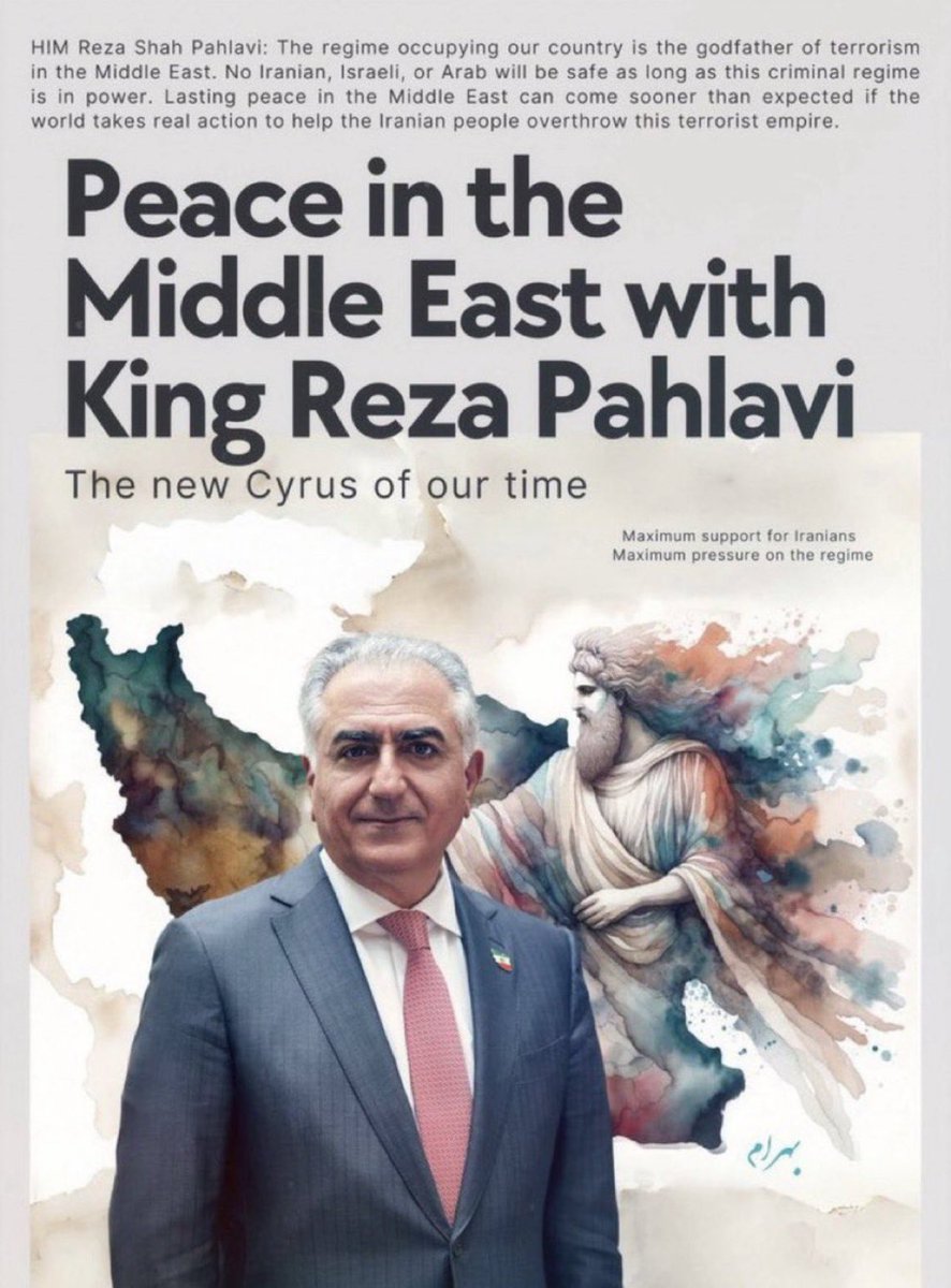 Iranazadamman's tweet photo. @m_aburushd @derspiegel زنده باد خاندان ايرانساز پهلوى  #جاويد_اعلیحضرت_رضا_شاه_دوم_پهلوى_سوم 
Long live Iran
Maximum support for Iran   #MaxSupport  #KingRezaPahlavi https://t.co/hmcWHzhdmm