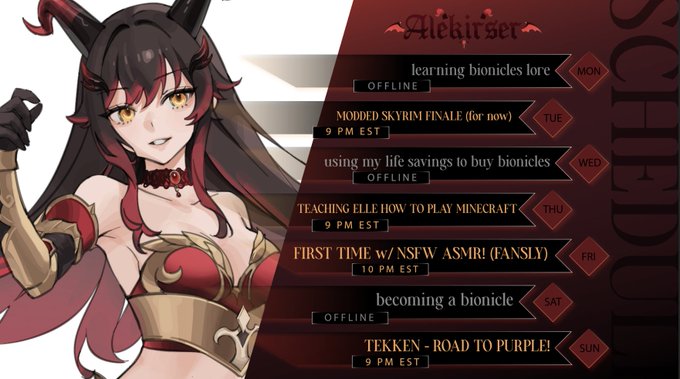 THIS WEEK'S SCHEDULE! (JUNE 3 - 9)

our modded skyrim series reaches a finale... for now :> 

art by
