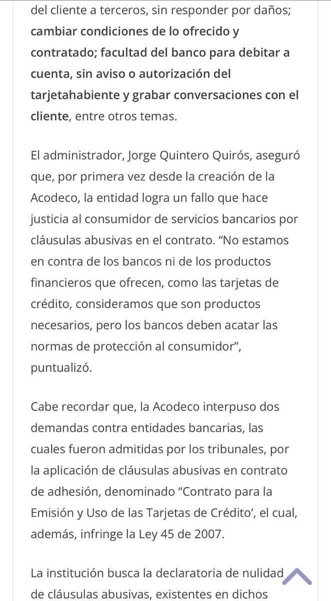 barsallocarlos's tweet photo. #Panamá #cláusulas #abusivas #banca #tarjetas #crédito #sentencia https://t.co/eyEQ0kWT4I
