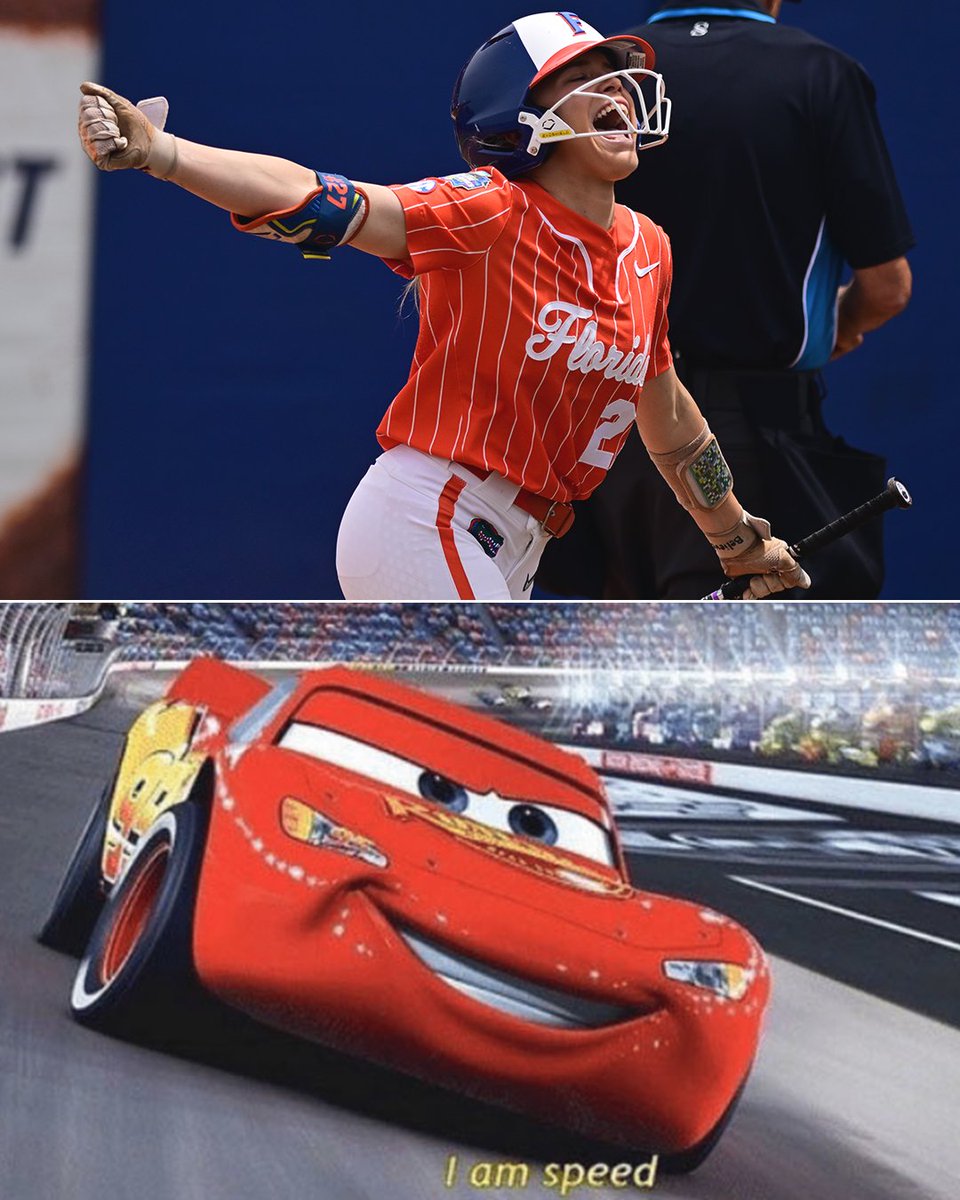 SECNetwork's tweet photo. Kendra Falby during her inside-the-park home run 🏎️💨

@GatorsSB | #WCWS https://t.co/F7hkM1ZQrd