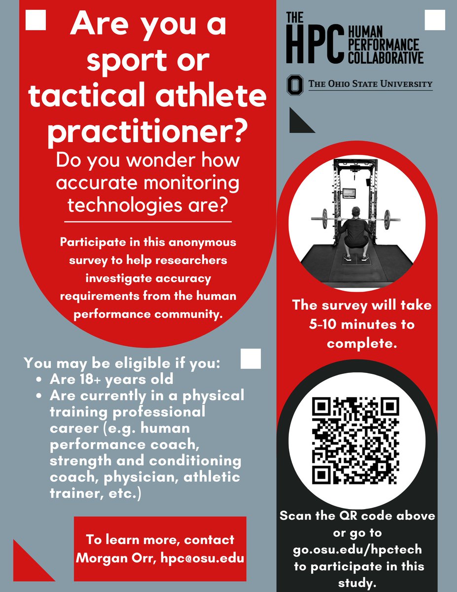 Nathan Edwards, PhD (@_n_edwards) on Twitter photo Hello, The Ohio State University Human Performance Collaborative is conducting a research study and is looking for participants! See the attached flyer for more information. For any questions, reach out to Morgan Orr.430@osu.edu. Hello, The Ohio State University Human Performance Collaborative is conducting a research study and is looking for participants! See the attached flyer for more information. For any questions, reach out to Morgan Orr.430@osu.edu.