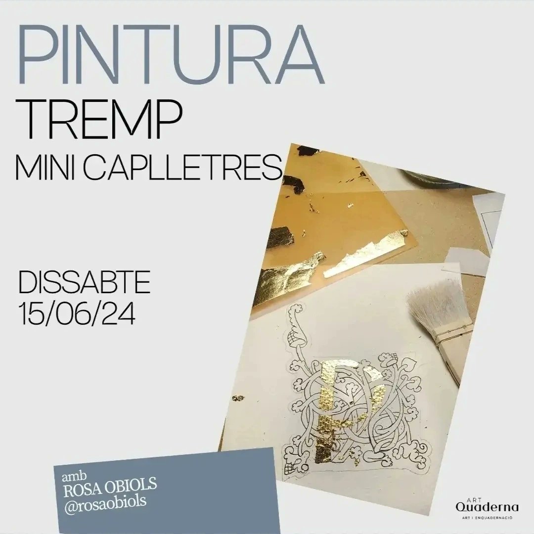 Rosa_Obiols's tweet photo. El dissabte 15 de juny de 10h a 14h, taller de caplletres amb pintura al tremp d’ou i daurat a la mixtió amb @rosaobiols 🖌️
En aquest taller podràs experimentar el procés creatiu dels pintors de l’edat mitjana.
Més informació a la web: https://t.co/TSpQAZdEfH https://t.co/fG1KYSwKkU