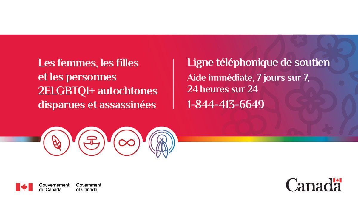 GCAutochtones's tweet photo. Pour du soutien émotionnel lié à la disparition ou l’assassinat de femmes, filles, personnes bispirituelles et de diverses identités de genre autochtones, appelez la ligne de soutien 24/7 sans frais, au 1-844-413-6649 pour parler à un conseiller. https://t.co/hXSk5nunq7 #FFADA2E https://t.co/e5UPjq5pu5