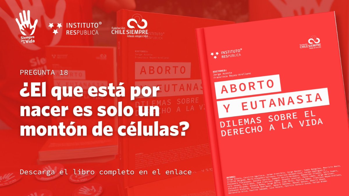 🔴¿El que está por nacer es solo un montón de células?Descubre la respuesta en el libro #AbortoyEutanasia de
<a href="/ChileSiempre/">ChileSiempre</a>, <a href="/siemprexlavida/">Siempre por la Vida</a> y <a href="/i_respublica/">Instituto Res Publica</a>
descárgalo en 👉forms.gle/vLduDnLGuk6j3K…… 
#abortolegal #leydeeutanasia #aborto #eutanasia #siempreporlavida