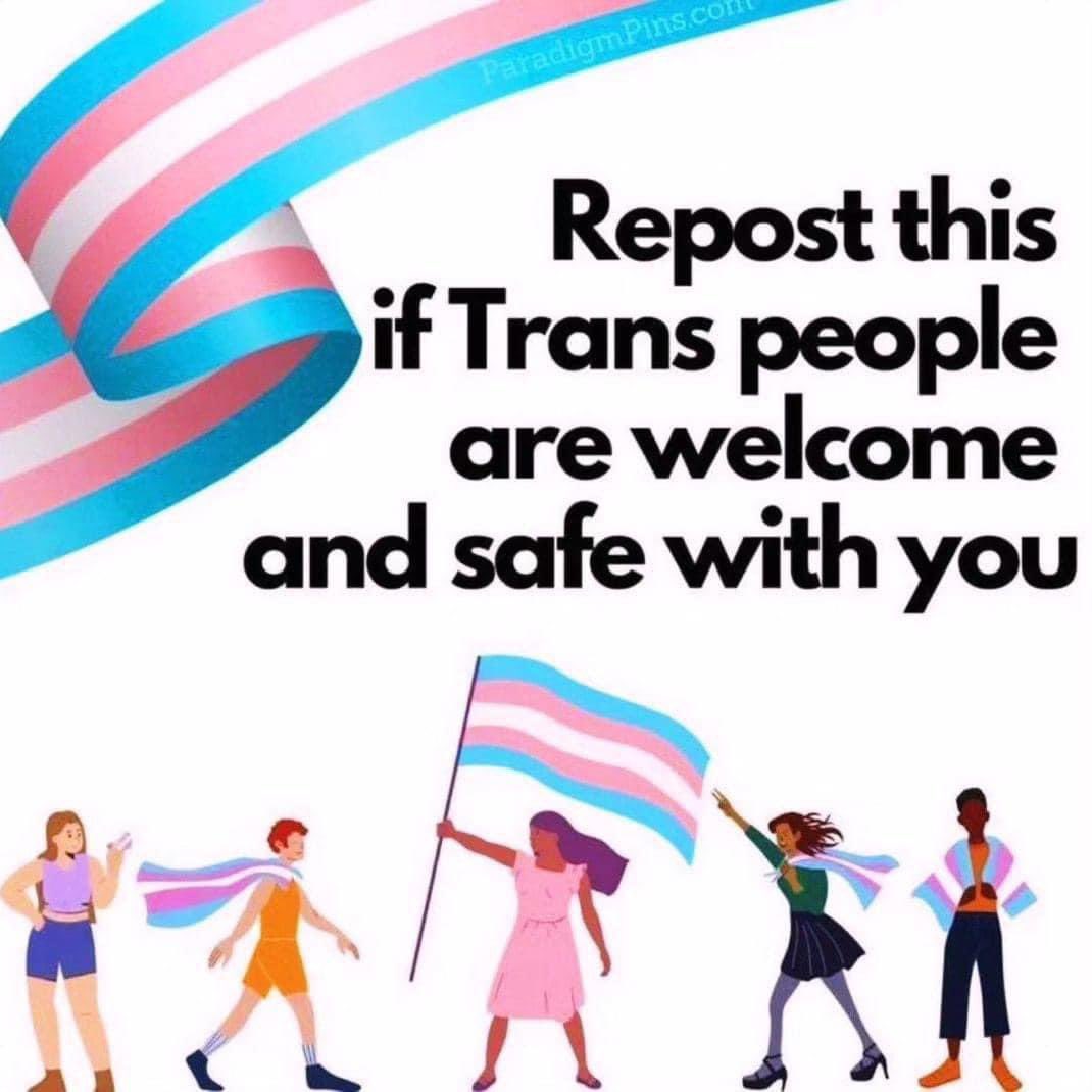 JasonReidx's tweet image. 🏳️‍⚧️ Repost this if trans people are welcome and safe with you