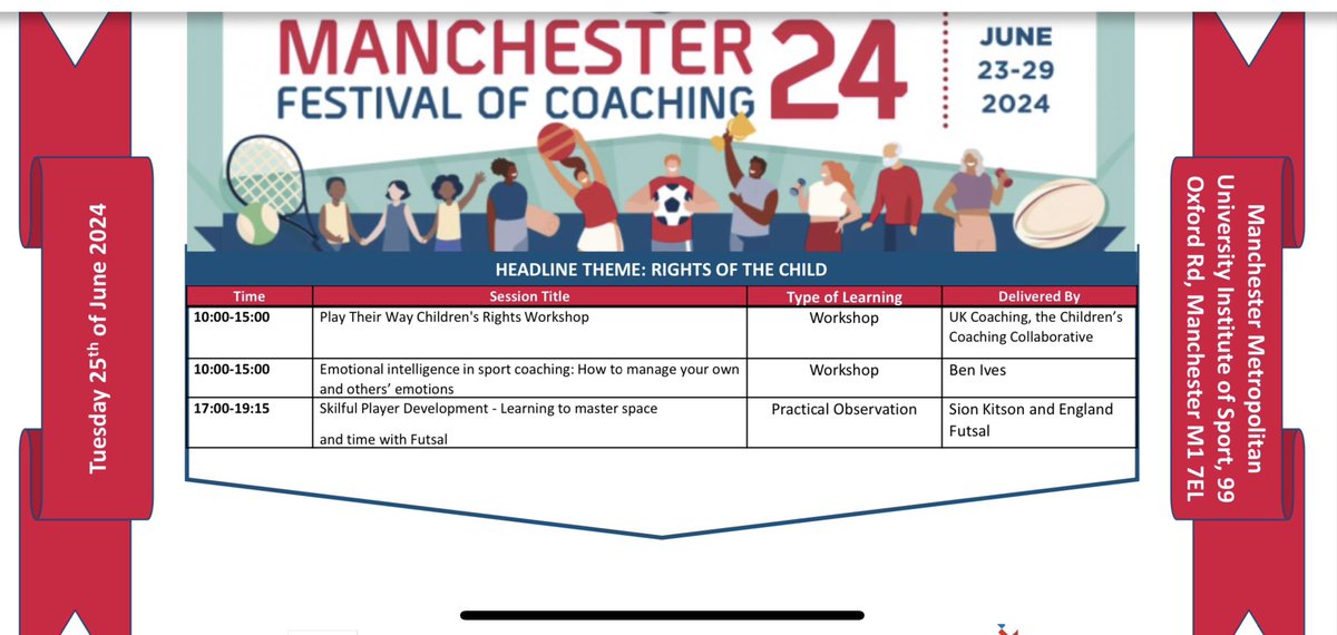 KitSion's tweet image. An exciting festival of coaching taking place in Manchester during June. Check it out at mcractive.com/activity/manch… 
A privilege to be delivering an @EnglandFutsal workshop as part of the week.