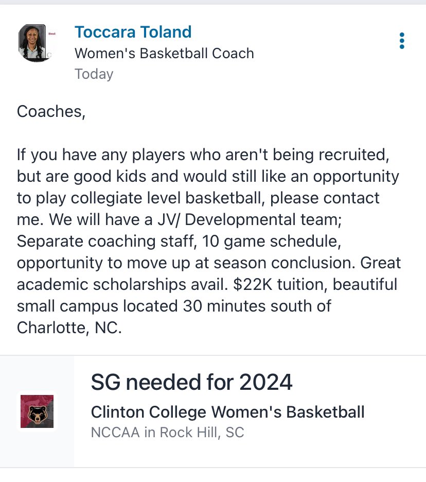 🚨Women’s Basketball Opportunity ‼️