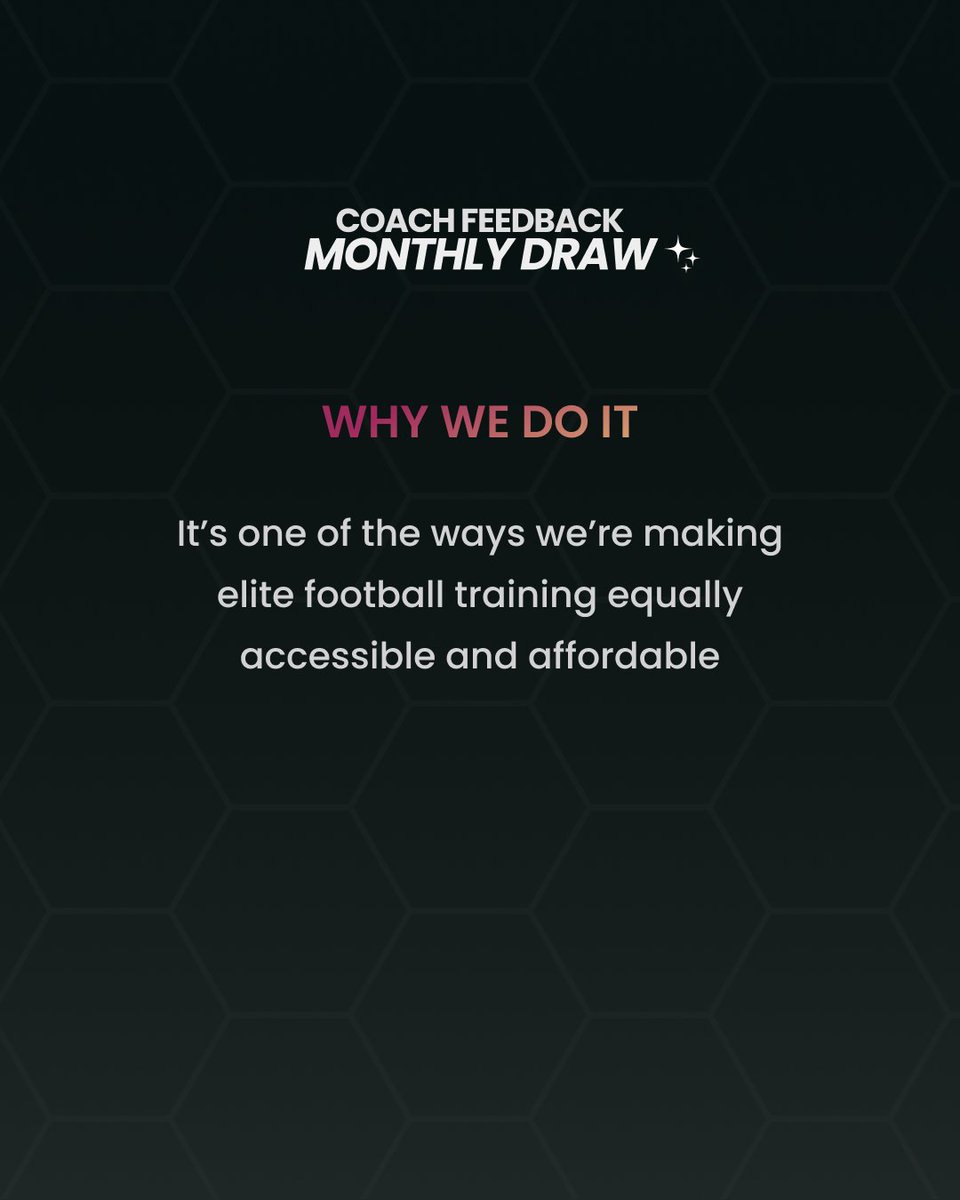 Congrats to jeza_tekky, Tioluwani,
a.favour8, AlexJack, jack.baller14, and anetor74; our winners for the May Monthly Draw!
You've won personalised feedback &amp; analysis on your own match videos directly from coaches at Fulham FC, QPR FC or PUFC! May's free draw has just opened!