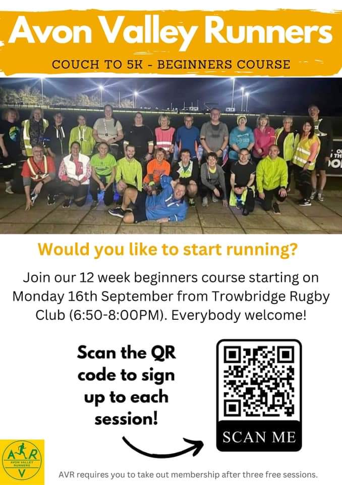 AvonValleyRun's tweet image. Our next couch to 5k course is scheduled to start on the 16th September. 

It may be 3 months away, but we'd love for you to sign up! 👇🏼

groups.runtogether.co.uk/AvonValleyRunn…