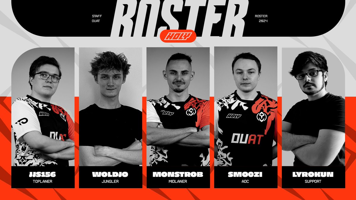 Once Upon A Team (@ouat_lol) on Twitter photo Et voilà notre roster complet pour les <a href="/EliteSeriesLOL/">Orange Elite Series: League of Legends</a> 🏆
Nous avons hâte de vous montrer de quoi nous sommes capable et ça commence dès aujourd'hui à 21H 🫡
<a href="/jjs156/">jesper schouten</a> <a href="/lolWoldjo/">Woldjo</a> <a href="/Monstrob_lol/">Monstrob</a> <a href="/Sm0oZii/">Sm0oZi</a> <a href="/lyrokun/">Lyrokun</a> j'espère que vous êtes prêt 🤜🤛 Et voilà notre roster complet pour les <a href="/EliteSeriesLOL/">Orange Elite Series: League of Legends</a> 🏆
Nous avons hâte de vous montrer de quoi nous sommes capable et ça commence dès aujourd'hui à 21H 🫡
<a href="/jjs156/">jesper schouten</a> <a href="/lolWoldjo/">Woldjo</a> <a href="/Monstrob_lol/">Monstrob</a> <a href="/Sm0oZii/">Sm0oZi</a> <a href="/lyrokun/">Lyrokun</a> j'espère que vous êtes prêt 🤜🤛