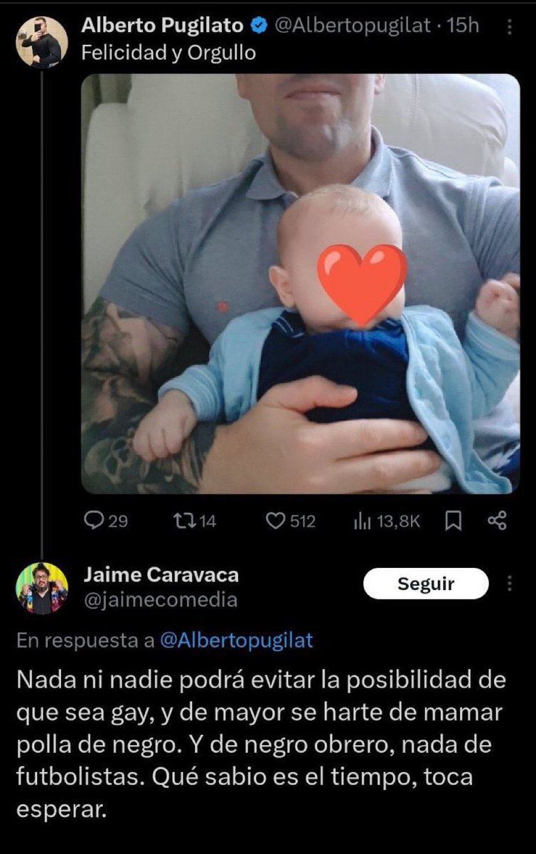 lady_habsburg's tweet photo. 🔴 ÚLTIMA HORA | Alberto Pugilato visita al cómico zurdo que hace dos días lanzó comentarios pedófilos de su hijo recién nacido…

¿Que opinas de todo esto? 🤔 https://t.co/uBjJBUNm5u