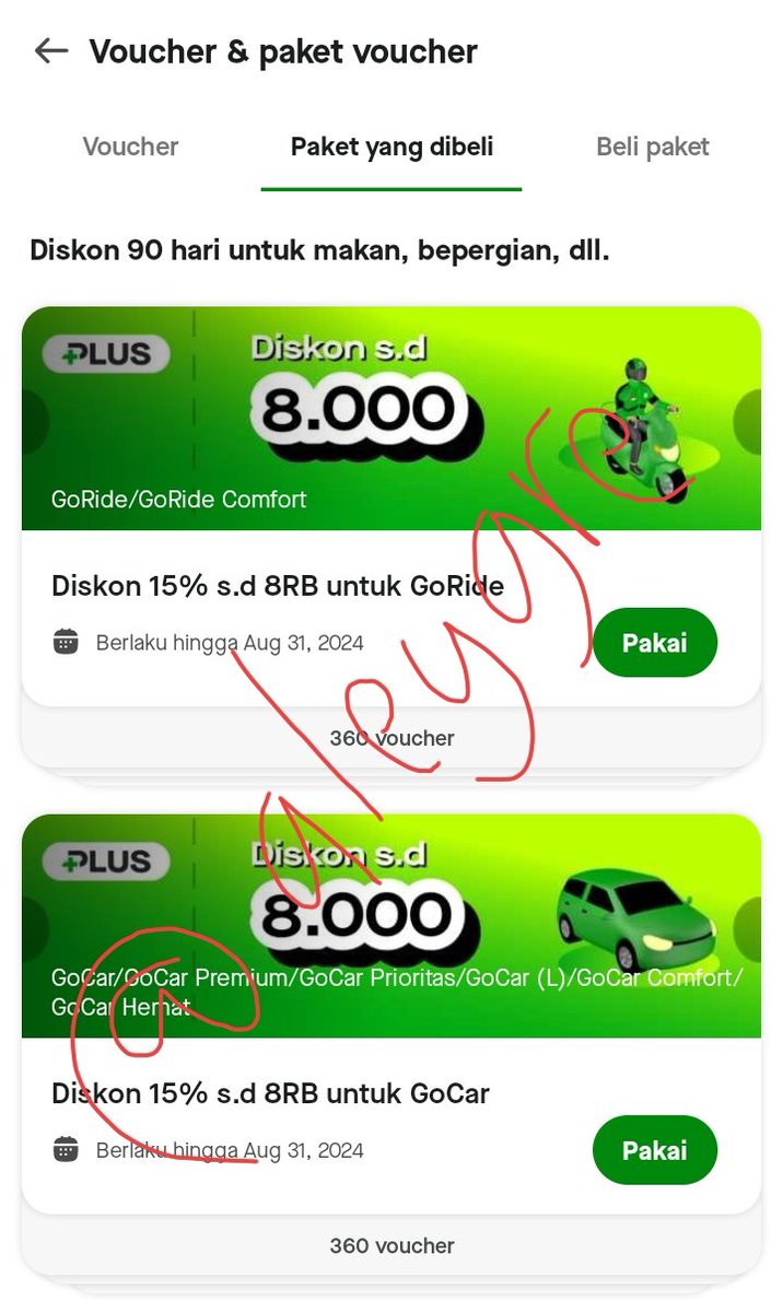 aleygre's tweet image. wts voc / voucher gofood &amp;amp; goride

- gf+ (tergantung toko berlogo gf+)
- fee 4,5k
- bisa cek dulu
- ghosting 30 mins = cancel
- chat via DM atau WA (fastresp) wa.me/6285155036361

t. voc voucher gofood gf+
#zonauang #zonaba