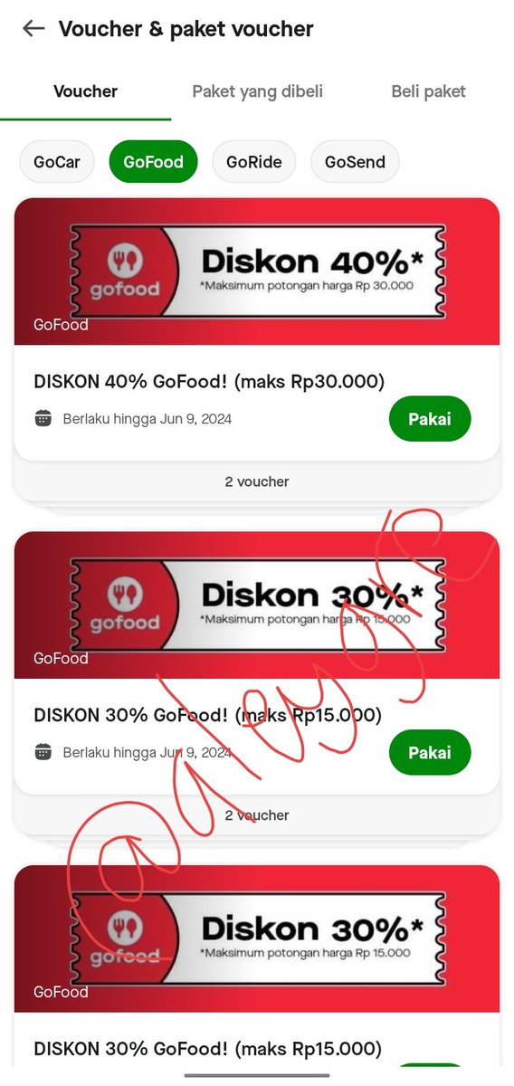 aleygre's tweet image. wts voc / voucher gofood &amp;amp; goride

- gf+ (tergantung toko berlogo gf+)
- fee 4,5k
- bisa cek dulu
- ghosting 30 mins = cancel
- chat via DM atau WA (fastresp) wa.me/6285155036361

t. voc voucher gofood gf+
#zonauang #zonaba