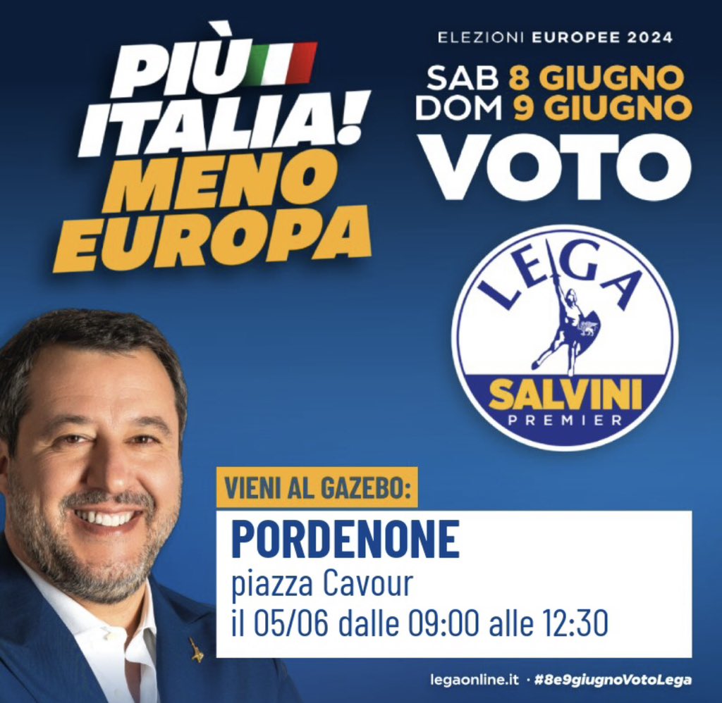 Mercoledì vi aspettiamo al nostro gazebo! <a href="/LegaSalvini/">Lega</a> <a href="/LegaFVG/">Lega FVG</a>