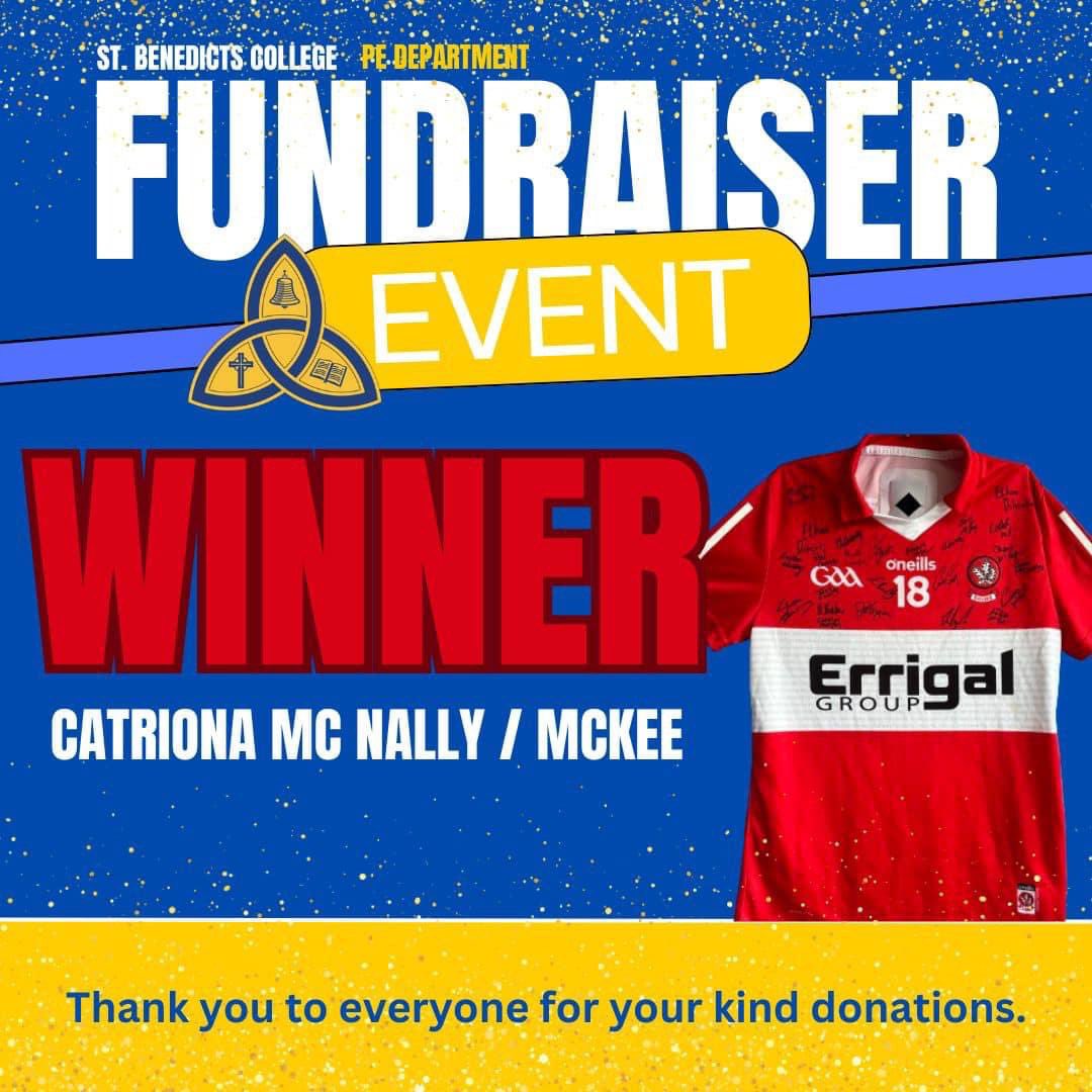 🎉🎉WE HAVE A WINNER 🎉🎉

Congratulations to Catriona McKee who is the winner of the singed Derry jersey.👏🏼👏🏼

A special thank you to everyone who supported this fundraising initiative. Your kindness is greatly appreciated by the PE department. 🥰
