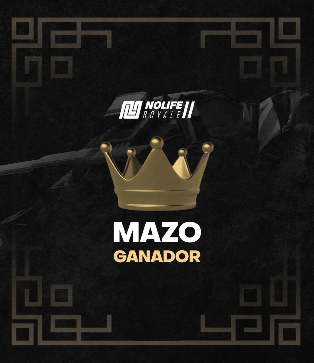 👑 ¡TENEMOS NUEVO REY! 👑

Muchas felicidades a <a href="/Mazo_RL/">Mazo</a> por la victoria en esta #NoLiFERoyale2, en una final intensa se ha llevado la corona y el premio de los $3,333.33 pesos mexicanos.

Agradecemos a toda la comunidad por su presencia en los streamings y por participar 👏