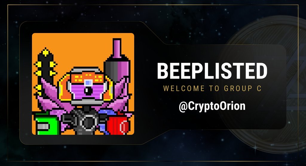 Congratulations <a href="/CryptoOrion/">Orion</a> 🎉

• Welcome to Group C of <a href="/BeepList/">Beep List</a> 🤖
<a href="/Botzcoin/">BOTZ</a> <a href="/BeepBoopBotz/">Beep Boop</a> $BOTZ