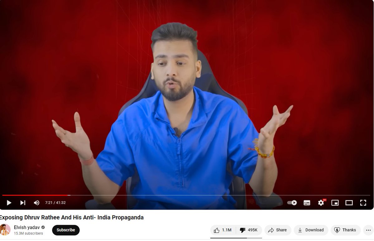 AmitOffline's tweet photo. Elvish yadav - 2 Days
Likes -1.1 million
Dislikes - 495k

Dhruv Rathee- 4 hours
Likes -1 million
Dislikes- 46k https://t.co/COVS8iu1Jo