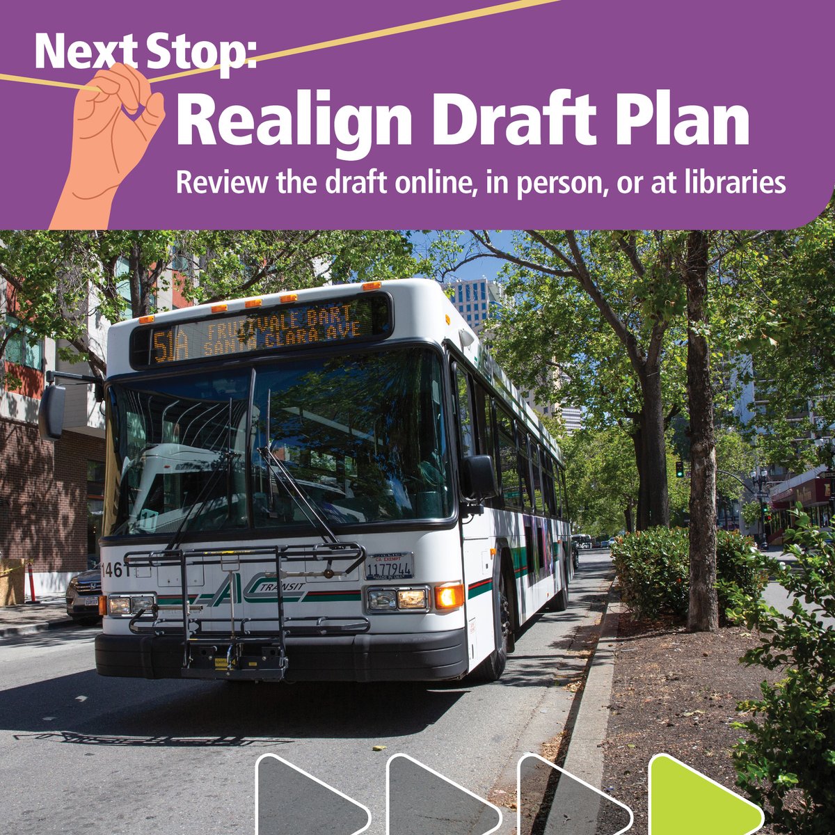 The AC Transit Board Meeting – Realign Workshop is on Wednesday, June 5 at 5 pm. This is your last chance to provide feedback on the draft plan! Join us in person or virtually. In Person: 1600 Franklin Street, Oakland, 2nd Floor Board Room Zoom: bit.ly/3WV5q3s