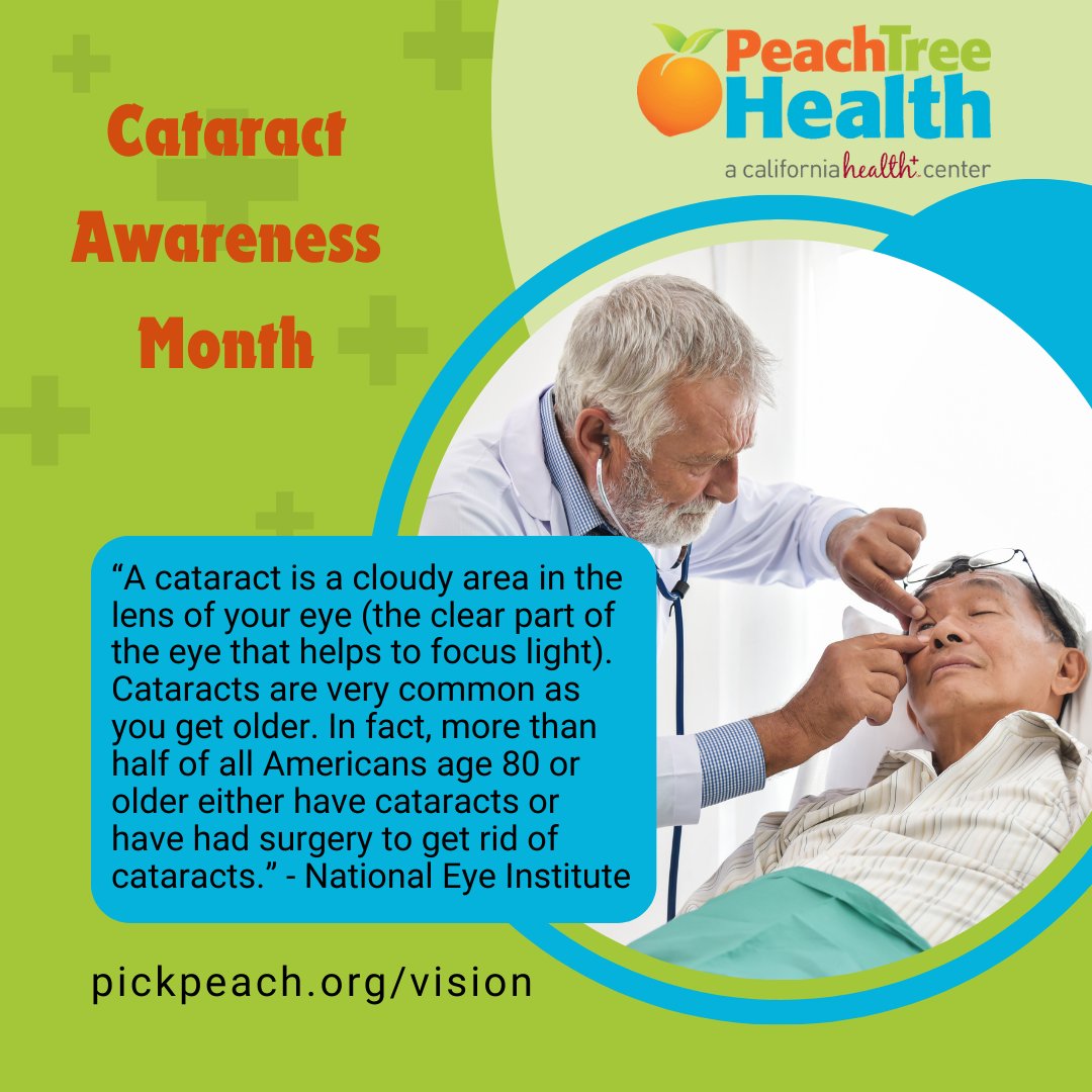 ipickpeach's tweet photo. 🌟👁️ June is Cataract Awareness Month! 👁️🌟 
Schedule your appointment by calling your nearest Peach Tree Vision location:
🍑Peach Tree Linda: 530-749-3242
🍑Peach Tree North Sacramento: 916-779-7656
🍑Peach Tree Live Oak: 530-749-3242
🍑Peach Tree Chico: 530-634-7647
#PickPeach https://t.co/YIQQrqand0