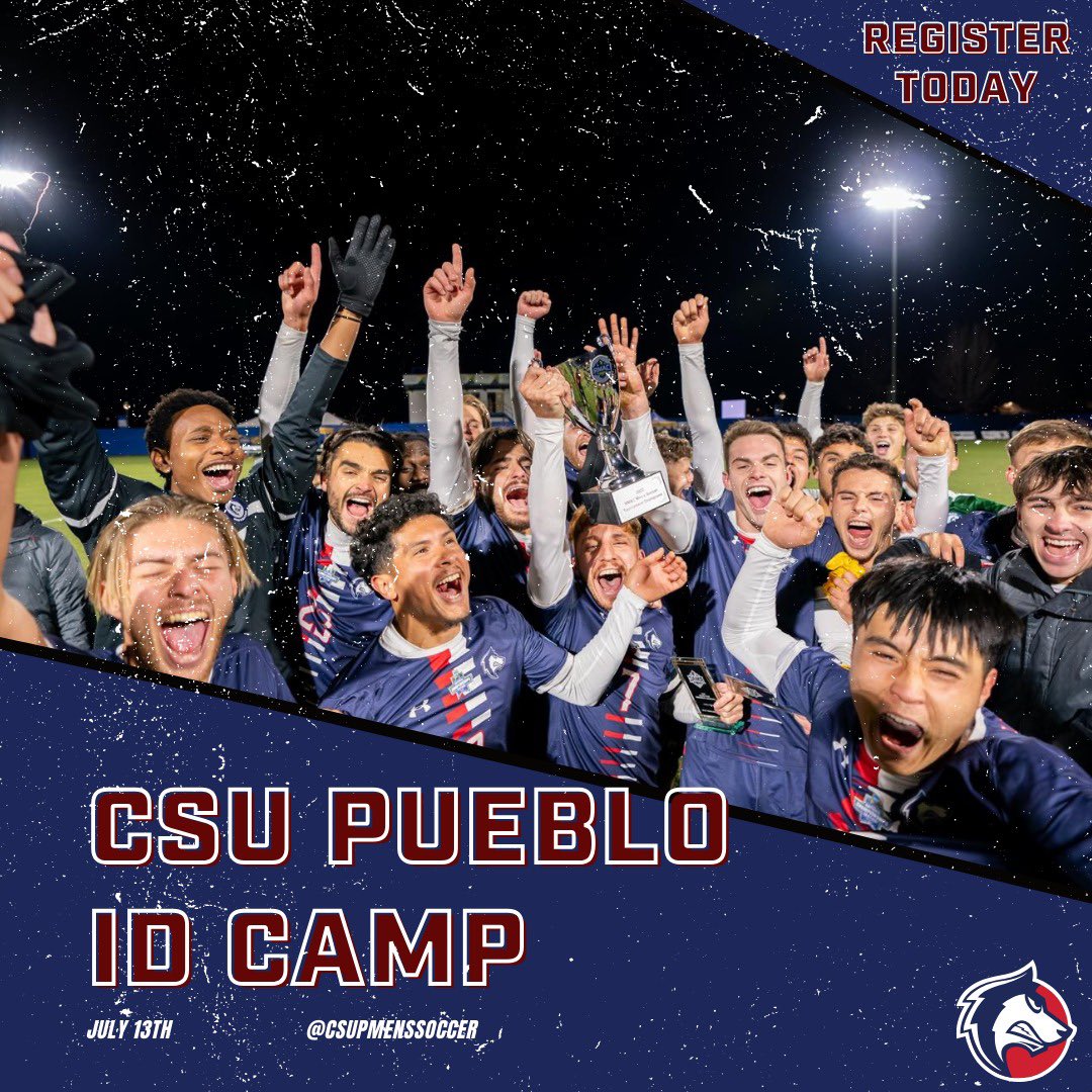 csupmsoccer's tweet photo. CSU Pueblo ID Camp is July 13th 

Sign up today! Spots are going fast! 

https://t.co/orbyPlt331 https://t.co/EeDO1aUk8E