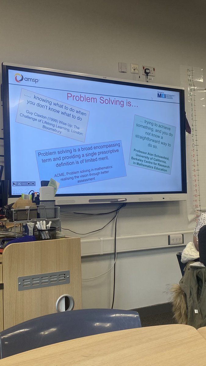 Great session from <a href="/Advanced_Maths/">AMSP - Advanced Mathematics Support Programme</a> this afternoon! Some brilliant discussions around problem solving and strategies to try out in the classroom!