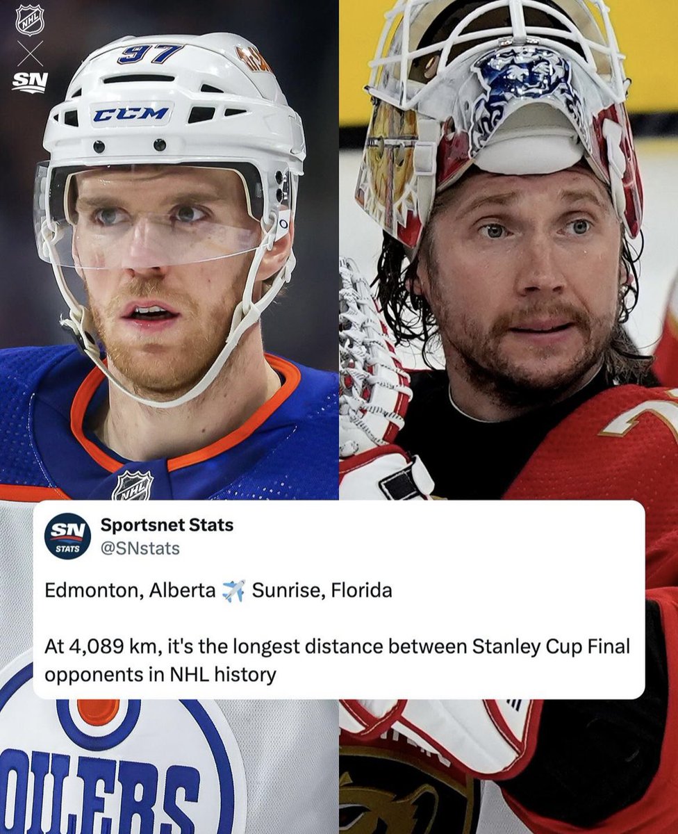 Allan Stevenson (@sunrisemathman) on Twitter photo There are so many numbers to dig into in sport. For the upcoming Stanley Cup Final, how far with the teams travel if the series goes 4 games? 5? 6? 7? If the flight take 5 hours 36 minutes, how long will they spend in the airplane over a 4, 5, 6 or 7 game series? <a href="/SunriseSDMB/">Sunrise School Division</a> There are so many numbers to dig into in sport. For the upcoming Stanley Cup Final, how far with the teams travel if the series goes 4 games? 5? 6? 7? If the flight take 5 hours 36 minutes, how long will they spend in the airplane over a 4, 5, 6 or 7 game series? <a href="/SunriseSDMB/">Sunrise School Division</a>